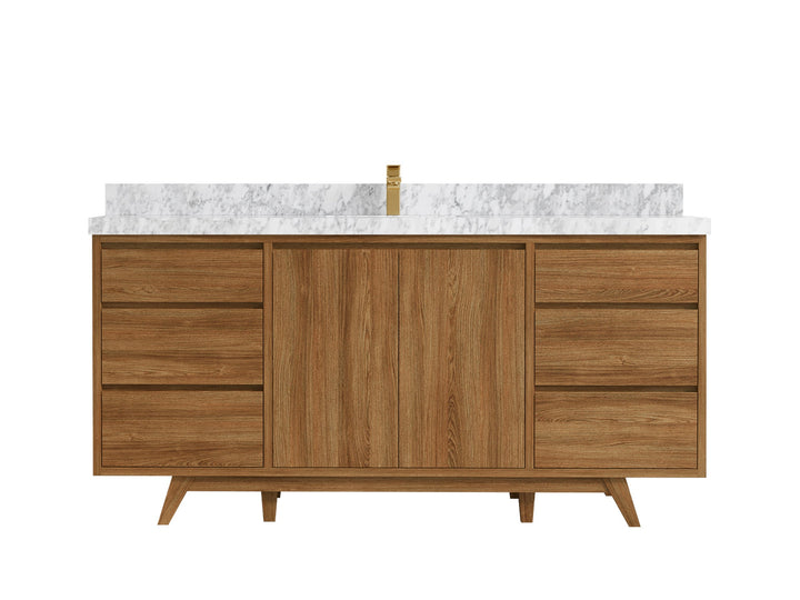 Madison Teak Wood 72 in. W x 22 in. D Single Sink Bathroom Vanity - photo 8