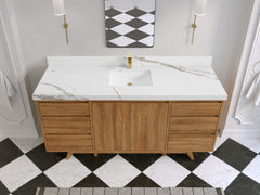 Madison Teak Wood 72 in. W x 22 in. D Single Sink Bathroom Vanity - photo 13