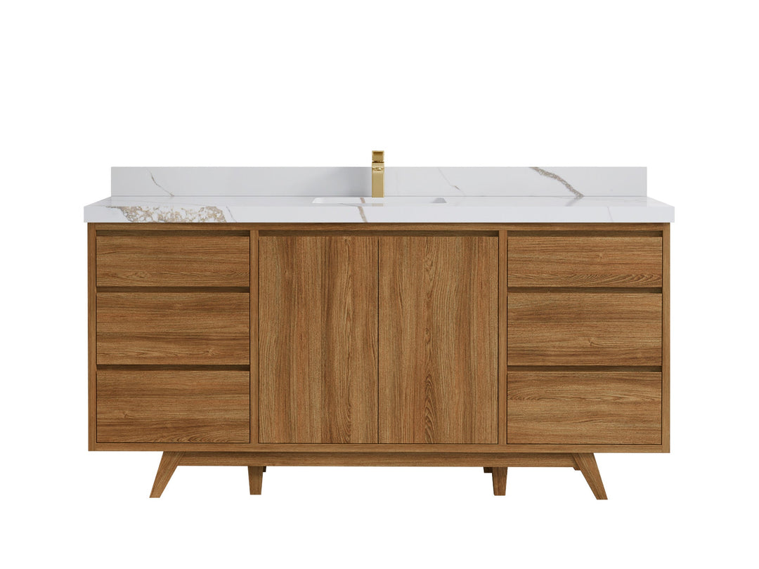 Madison Teak Wood 72 in. W x 22 in. D Single Sink Bathroom Vanity - Willow Bath and Vanity