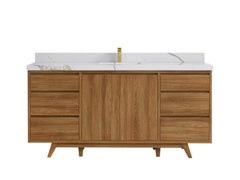 Madison Teak Wood 72 in. W x 22 in. D Single Sink Bathroom Vanity - photo 14