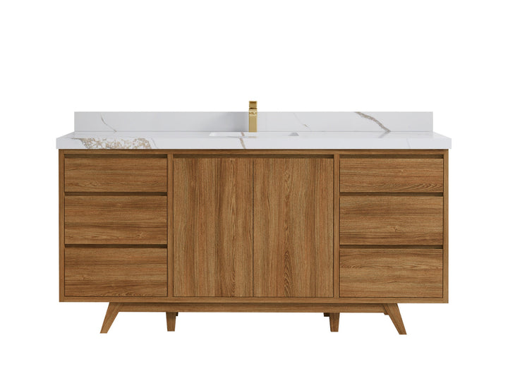 Madison Teak Wood 72 in. W x 22 in. D Single Sink Bathroom Vanity - photo 14
