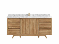 Madison Teak Wood 72 in. W x 22 in. D Single Sink Bathroom Vanity - photo 8