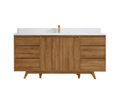 Madison Teak Wood 72 in. W x 22 in. D Single Sink Bathroom Vanity - photo 28