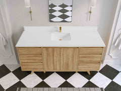 Madison Teak Wood 72 in. W x 22 in. D Single Sink Bathroom Vanity - photo 27