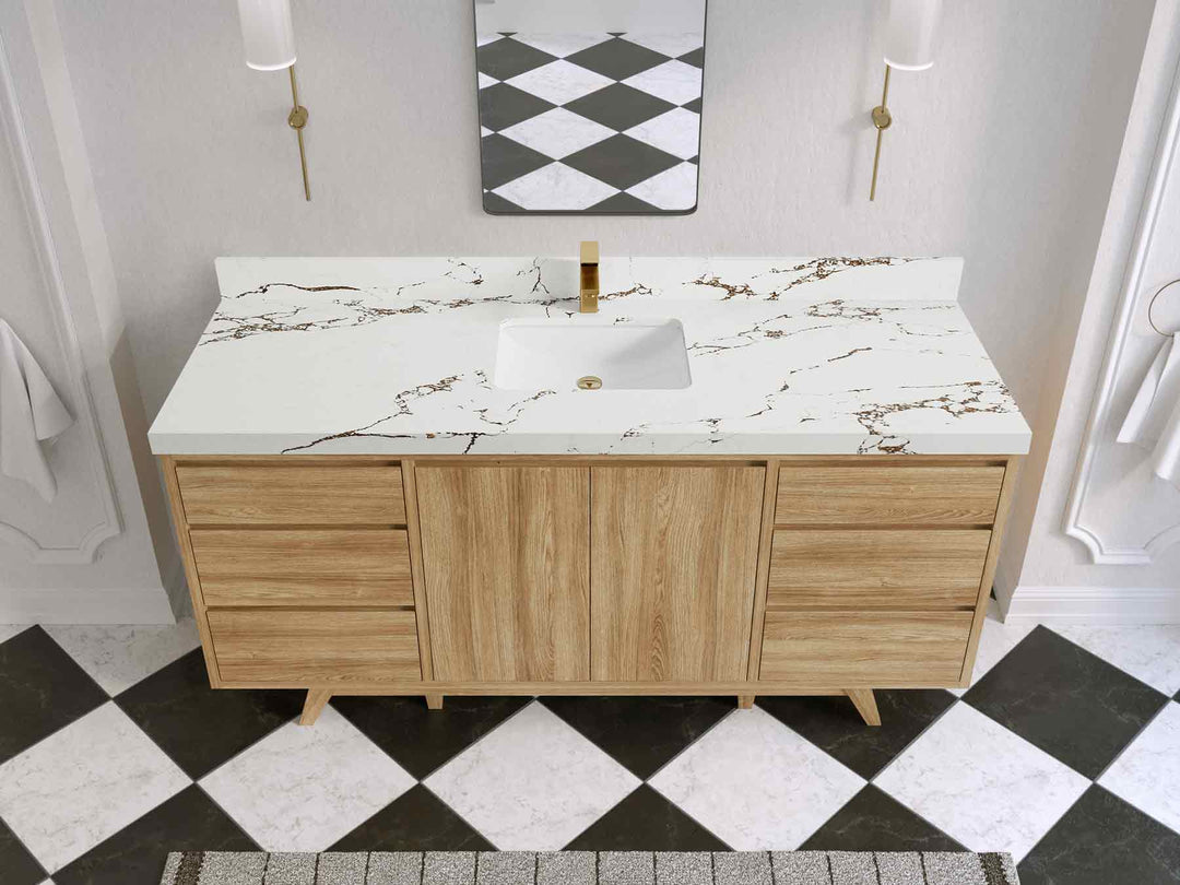 Madison Teak Wood 72 in. W x 22 in. D Single Sink Bathroom Vanity - Willow Bath and Vanity
