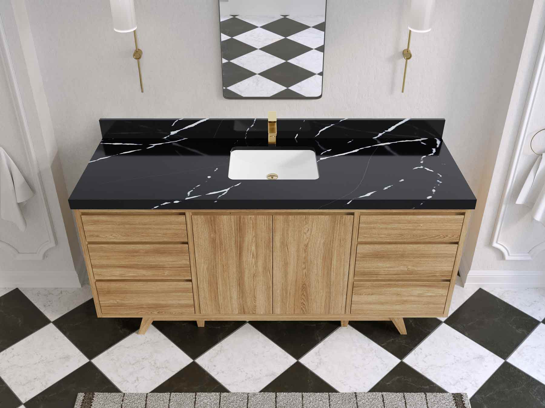 Madison Teak Wood 72 in. W x 22 in. D Single Sink Bathroom Vanity - Willow Bath and Vanity