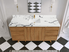 Madison Teak Wood 72 in. W x 22 in. D Single Sink Bathroom Vanity - photo 39
