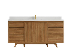 Madison Teak Wood 72 in. W x 22 in. D Single Sink Bathroom Vanity - photo 10