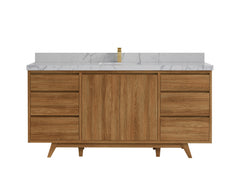 Madison Teak Wood 72 in. W x 22 in. D Single Sink Bathroom Vanity - photo 42