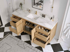 Madison Teak Wood 72 in. W x 22 in. D Single Sink Bathroom Vanity - photo 3