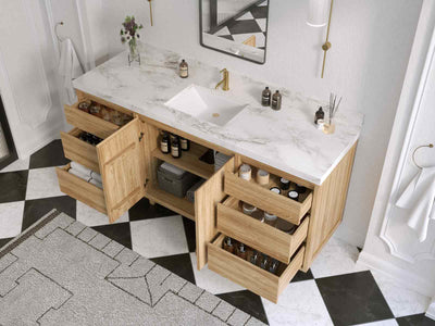 Madison Teak Wood 72 in. W x 22 in. D Single Sink Bathroom Vanity - Willow Bath and Vanity