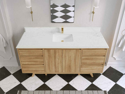 Madison Teak Wood 72 in. W x 22 in. D Single Sink Bathroom Vanity - Willow Bath and Vanity