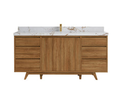 Madison Teak Wood 72 in. W x 22 in. D Single Sink Bathroom Vanity - photo 38