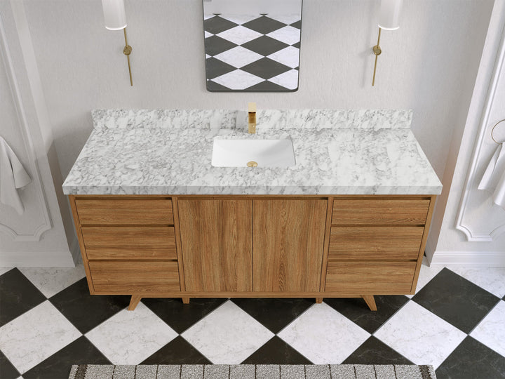 Madison Teak Wood 72 in. W x 22 in. D Single Sink Bathroom Vanity - photo 7