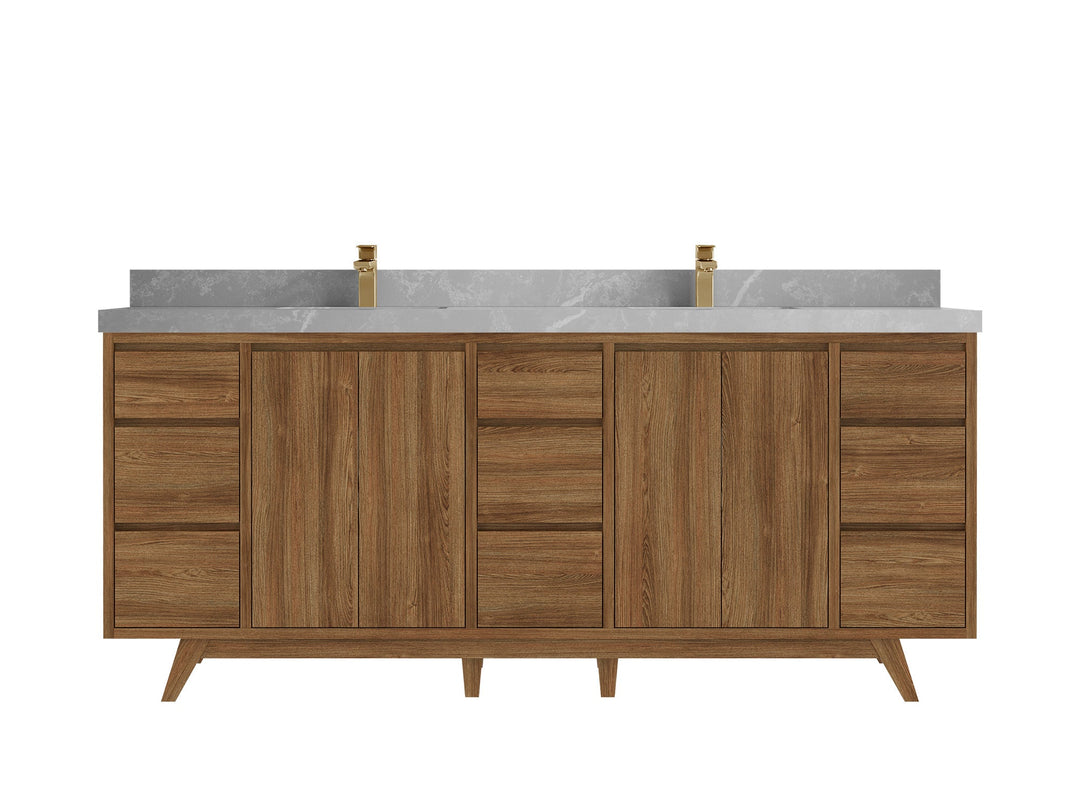 Madison Teak Wood 80 in. W x 22 in. D Double Sink Bathroom Vanity - Willow Bath and Vanity