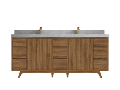 Madison Teak Wood 80 in. W x 22 in. D Double Sink Bathroom Vanity - Willow Bath and Vanity