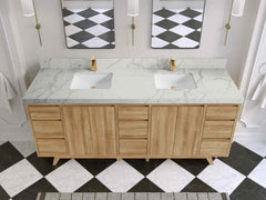 Madison Teak Wood 80 in. W x 22 in. D Double Sink Bathroom Vanity - photo 40