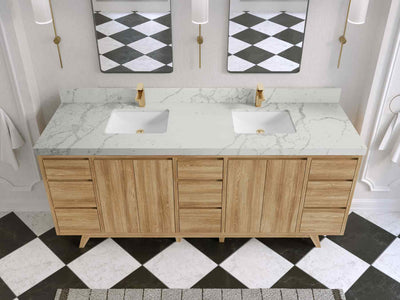 Madison Teak Wood 80 in. W x 22 in. D Double Sink Bathroom Vanity - Willow Bath and Vanity