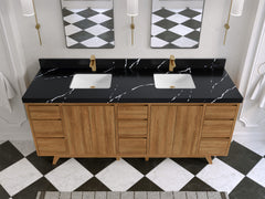 Madison Teak Wood 80 in. W x 22 in. D Double Sink Bathroom Vanity - photo 7