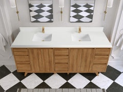 Madison Teak Wood 80 in. W x 22 in. D Double Sink Bathroom Vanity - photo 27