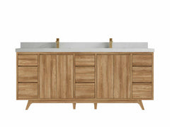 Madison Teak Wood 80 in. W x 22 in. D Double Sink Bathroom Vanity - photo 21
