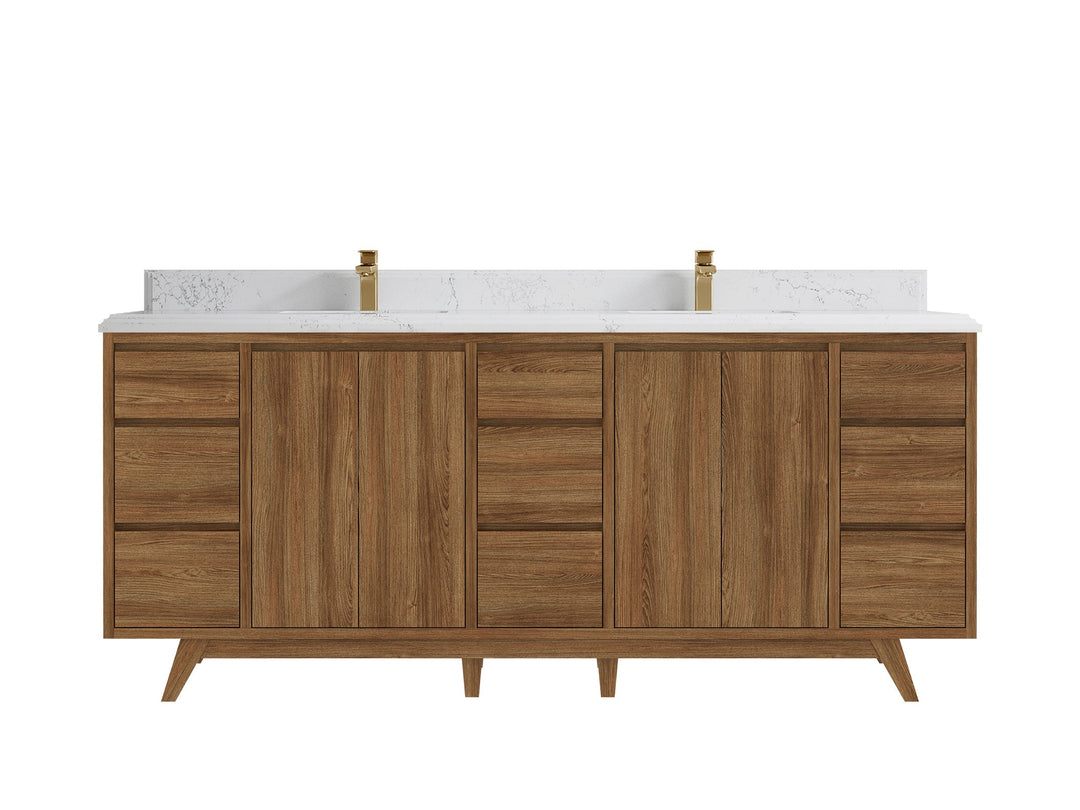 Madison Teak Wood 80 in. W x 22 in. D Double Sink Bathroom Vanity - Willow Bath and Vanity