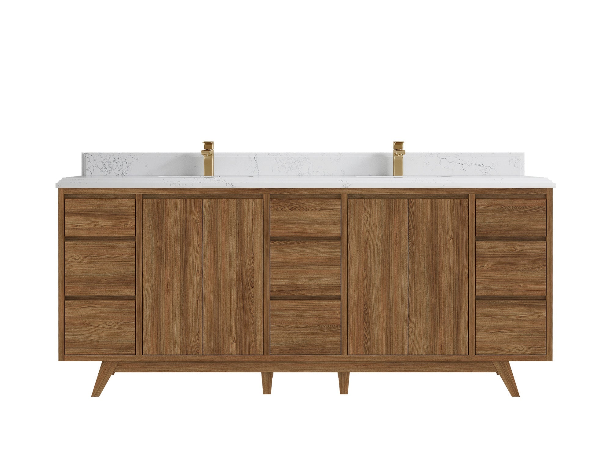 Madison Teak Wood 80 in. W x 22 in. D Double Sink Bathroom Vanity - Willow Bath and Vanity