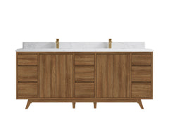 Madison Teak Wood 80 in. W x 22 in. D Double Sink Bathroom Vanity - photo 26