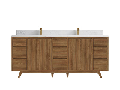 Madison Teak Wood 80 in. W x 22 in. D Double Sink Bathroom Vanity - Willow Bath and Vanity