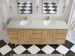Madison Teak Wood 80 in. W x 22 in. D Double Sink Bathroom Vanity - photo 30
