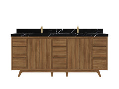 Madison Teak Wood 80 in. W x 22 in. D Double Sink Bathroom Vanity - photo 8