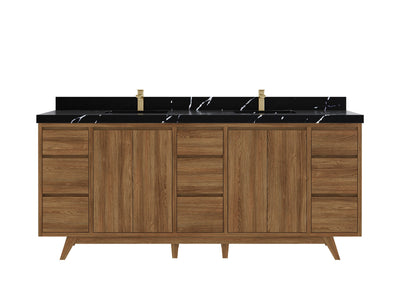 Madison Teak Wood 80 in. W x 22 in. D Double Sink Bathroom Vanity - Willow Bath and Vanity