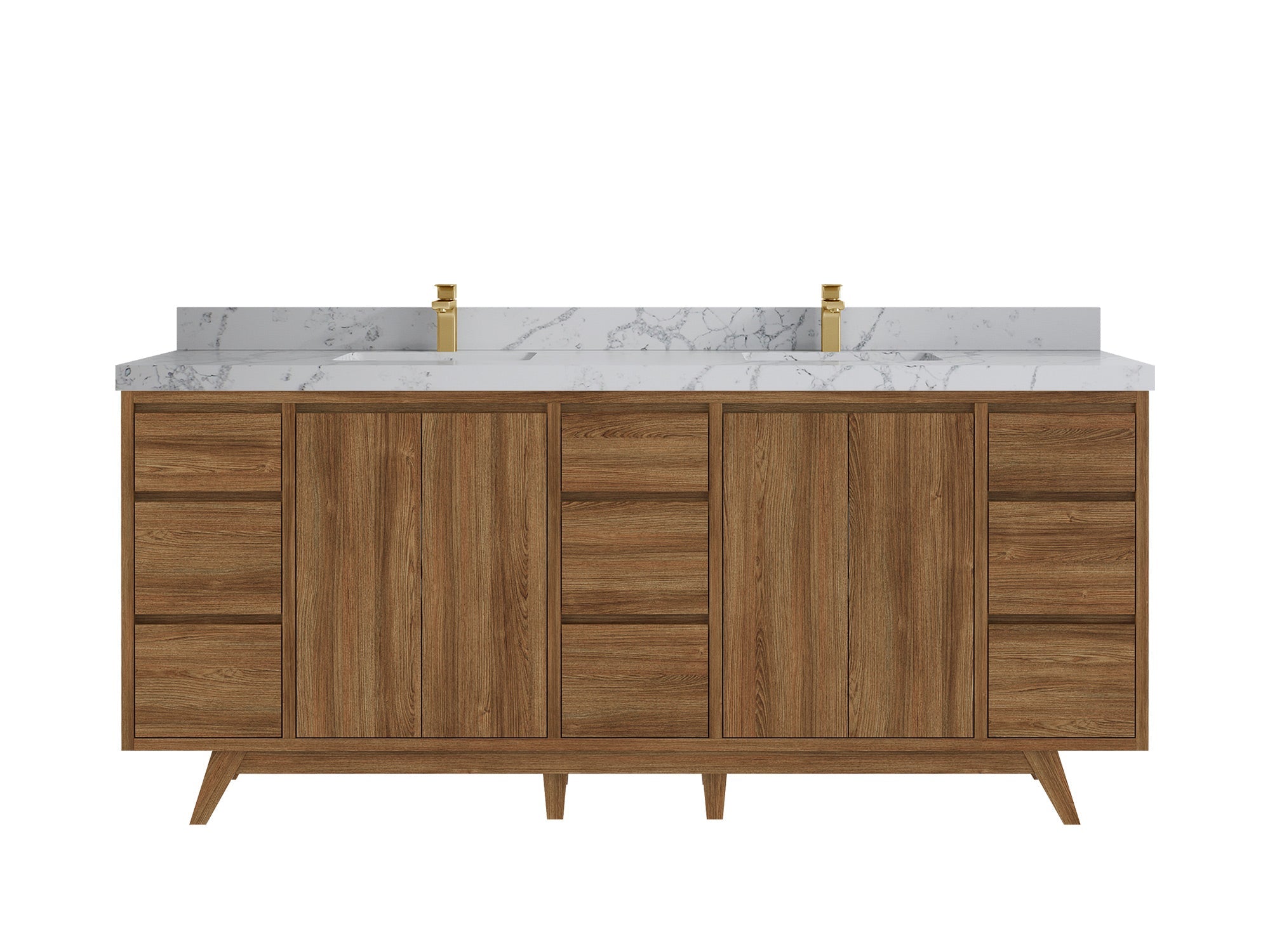 Madison Teak Wood 80 in. W x 22 in. D Double Sink Bathroom Vanity - Willow Bath and Vanity