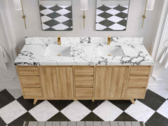 Madison Teak Wood 80 in. W x 22 in. D Double Sink Bathroom Vanity - photo 38
