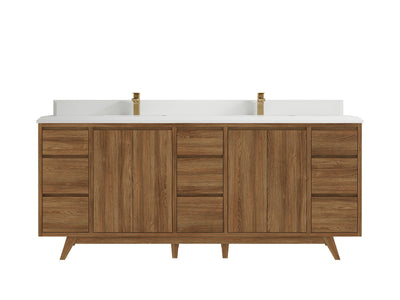 Madison Teak Wood 80 in. W x 22 in. D Double Sink Bathroom Vanity - Willow Bath and Vanity
