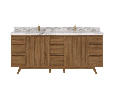 Madison Teak Wood 80 in. W x 22 in. D Double Sink Bathroom Vanity - Willow Bath and Vanity