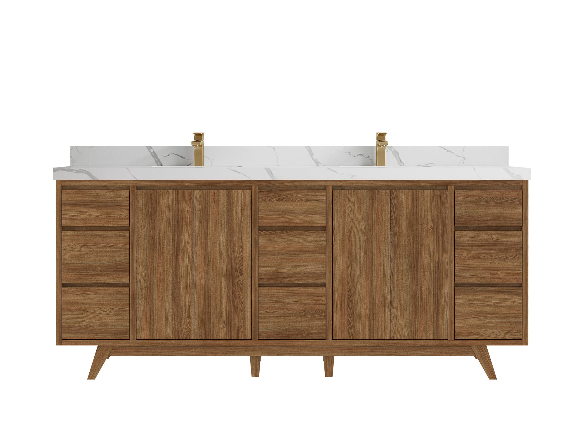 Madison Teak Wood 80 in. W x 22 in. D Double Sink Bathroom Vanity - Willow Bath and Vanity