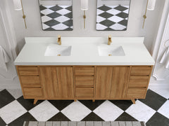 Madison Teak Wood 80 in. W x 22 in. D Double Sink Bathroom Vanity - photo 43