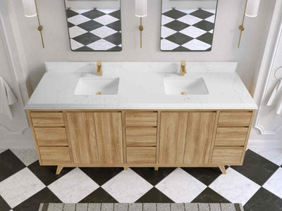 Madison Teak Wood 80 in. W x 22 in. D Double Sink Bathroom Vanity - Willow Bath and Vanity