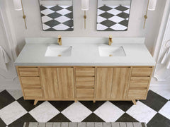 Madison Teak Wood 80 in. W x 22 in. D Double Sink Bathroom Vanity - photo 20