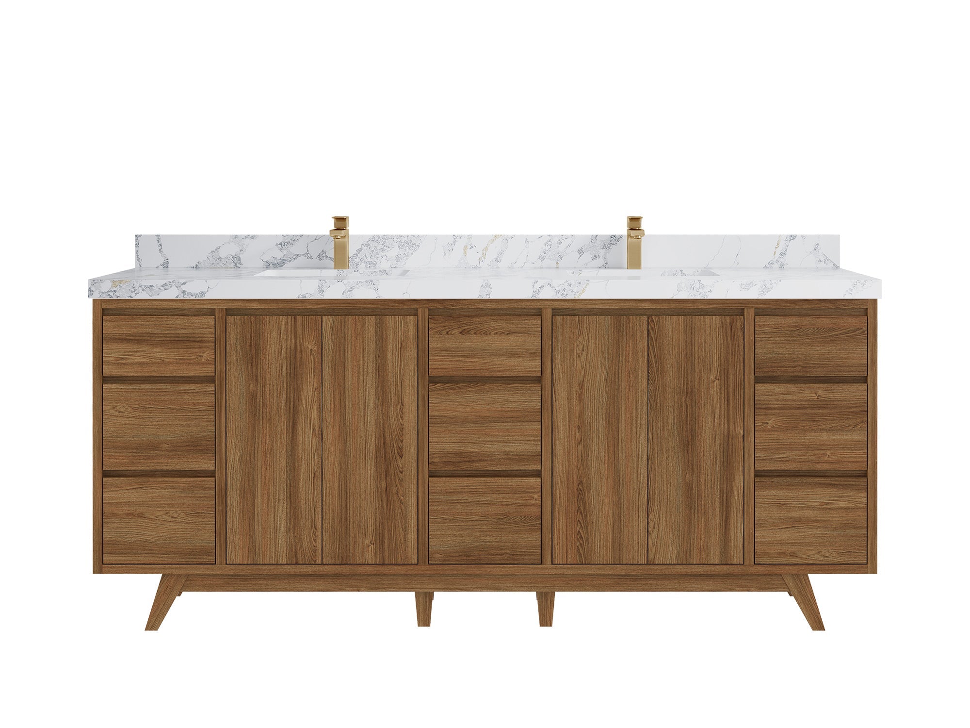 Madison Teak Wood 80 in. W x 22 in. D Double Sink Bathroom Vanity - Willow Bath and Vanity