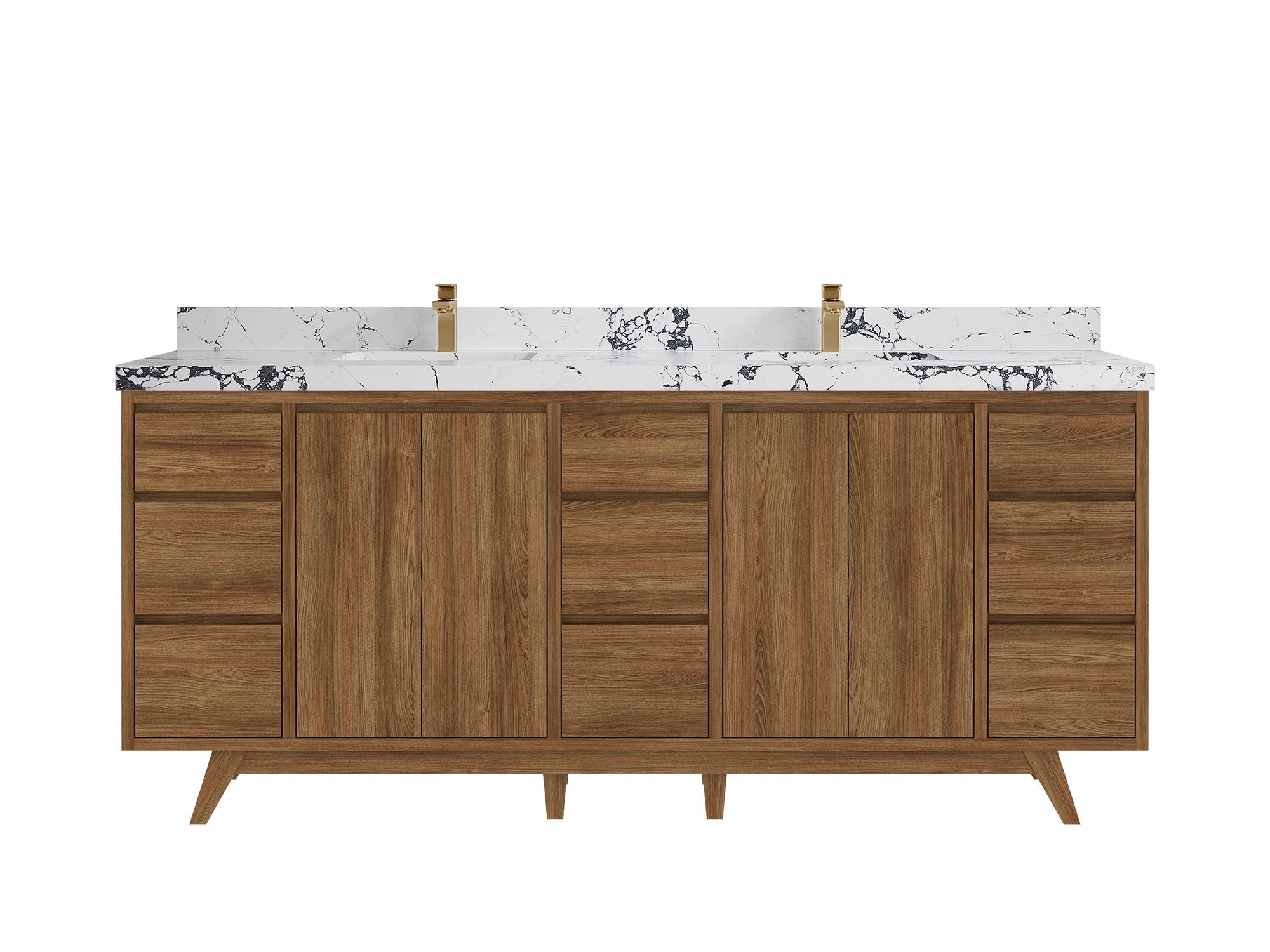Madison Teak Wood 80 in. W x 22 in. D Double Sink Bathroom Vanity - Willow Bath and Vanity