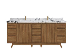 Madison Teak Wood 80 in. W x 22 in. D Double Sink Bathroom Vanity - photo 40