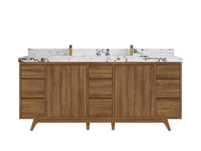Madison Teak Wood 80 in. W x 22 in. D Double Sink Bathroom Vanity - Willow Bath and Vanity