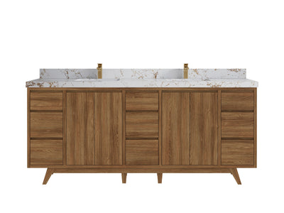 Madison Teak Wood 80 in. W x 22 in. D Double Sink Bathroom Vanity - Willow Bath and Vanity