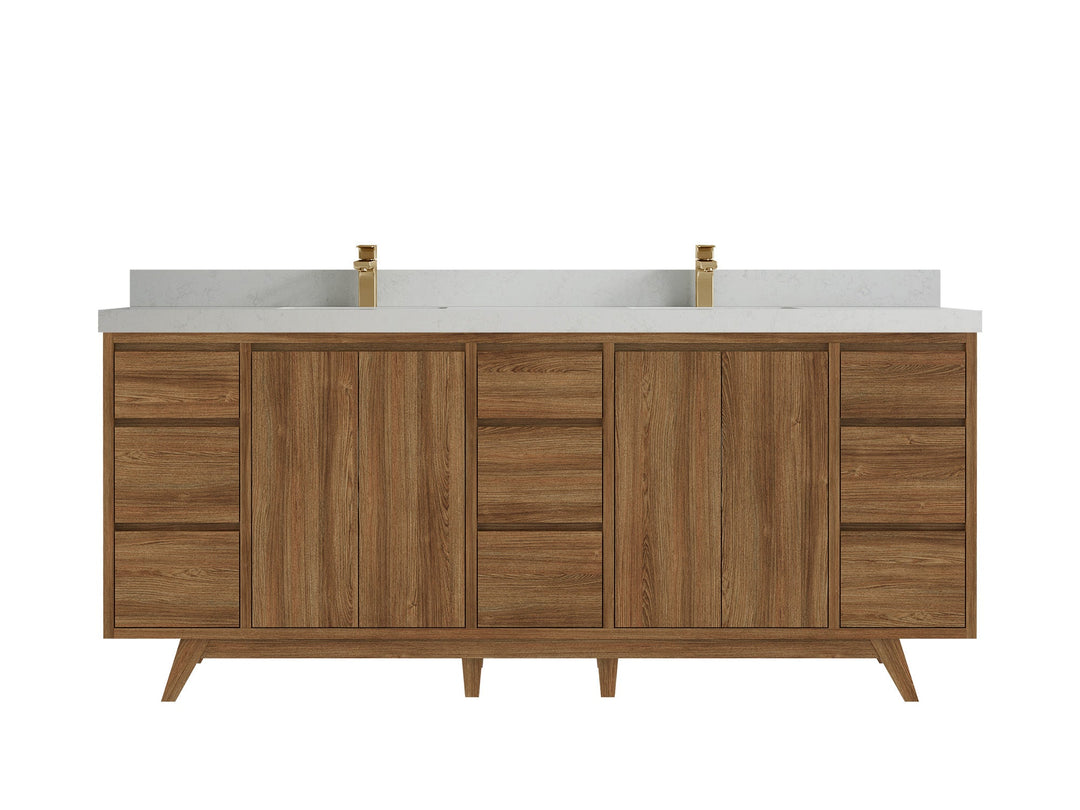 Madison Teak Wood 80 in. W x 22 in. D Double Sink Bathroom Vanity - Willow Bath and Vanity