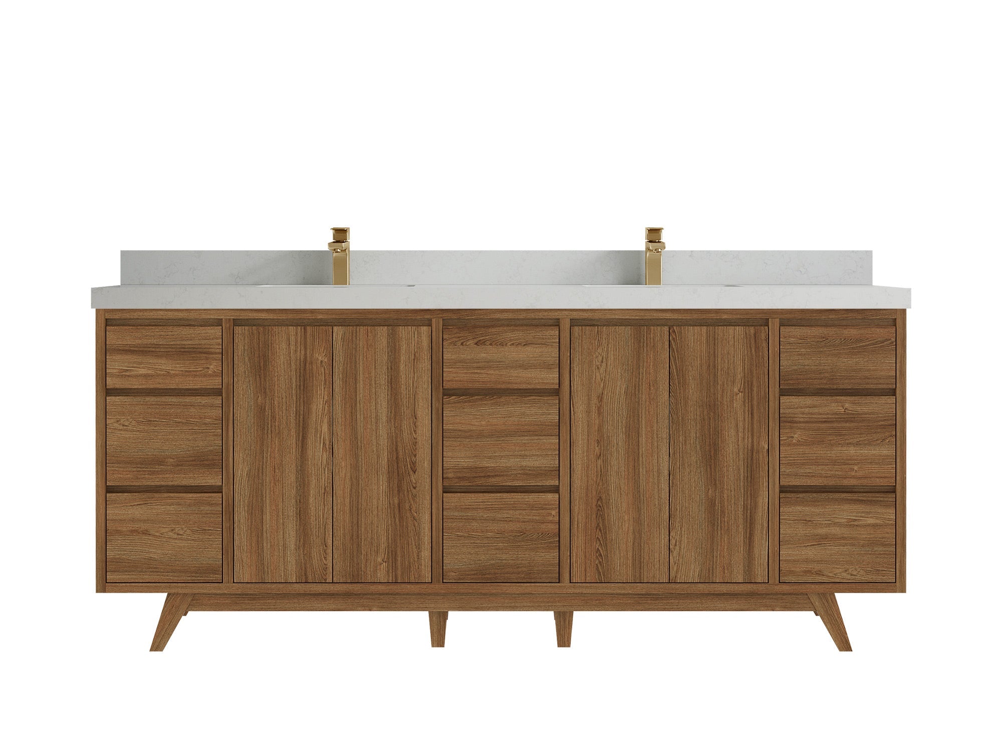 Madison Teak Wood 80 in. W x 22 in. D Double Sink Bathroom Vanity - Willow Bath and Vanity