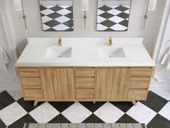 Madison Teak Wood 80 in. W x 22 in. D Double Sink Bathroom Vanity - photo 26
