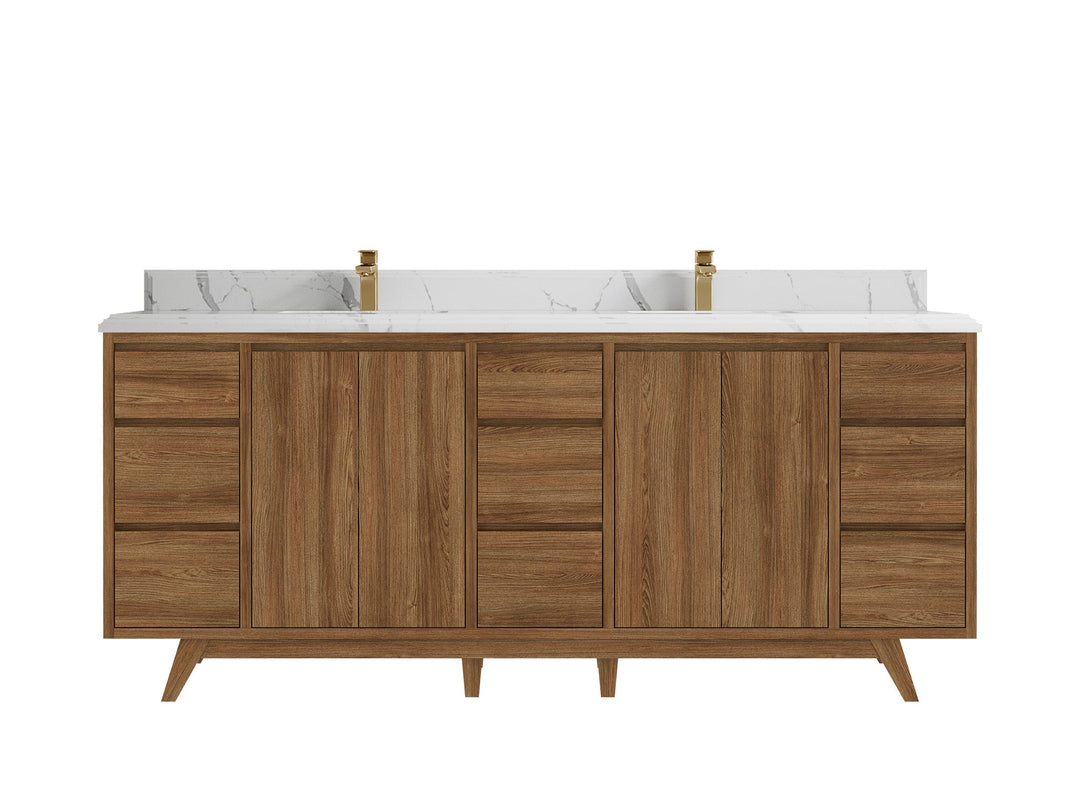Madison Teak Wood 80 in. W x 22 in. D Double Sink Bathroom Vanity - Willow Bath and Vanity