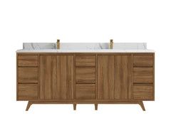 Madison Teak Wood 80 in. W x 22 in. D Double Sink Bathroom Vanity - photo 24